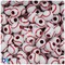 BeadTin White w/Red Opaque 12mm Baseball Plastic Pony Beads (48pcs)